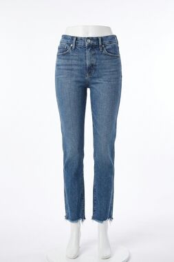 NEW GOOD AMERICAN soft-tech good curve straight jeans in indigo